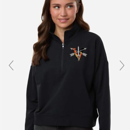 Black Devil  Ladies 1/4 ZIp_Group 'V' Embroidered