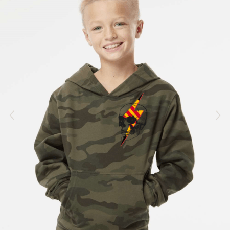 Youth Hoodie_ Camo_Skull