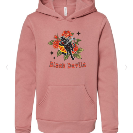 Black Devil Youth Hoodie BD Floral Mauve